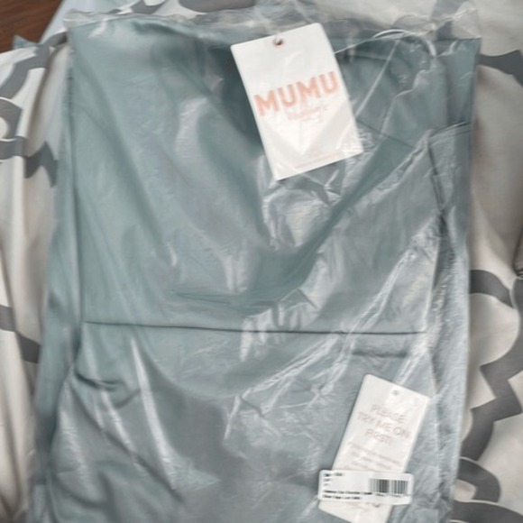 Show Me Your MuMu Shannon One Shoulder Maxi Dress Silver Sage Luxe Satin XS - Picture 7 of 7